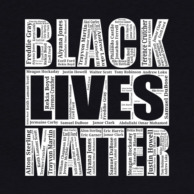 Black Lives Matter With Names Of Victims by SiGo